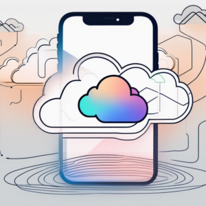 An iphone connected to a cloud symbol